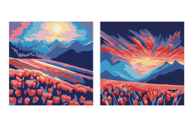 "ФРЕЯ" PNBM-010 Набор для раскрашивания по номерам (на магните) 9 х 9 см "Цветочные поля" "Атекс" г. Пермь