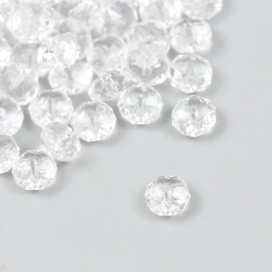 Бусины пластик "Кристаллики" прозрачные  6х10х10 мм 20 гр "Атекс" г. Пермь