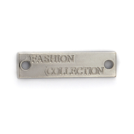Лэйбл металлический "Fashion Collection" UF.158.SM 26х7мм никель 50шт "Атекс" г. Пермь