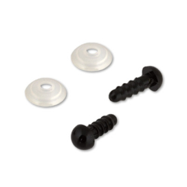 "HobbyBe" SOE- 6 Глаза пластиковые с шайбами d 6 мм 24 шт черный "Атекс" г. Пермь