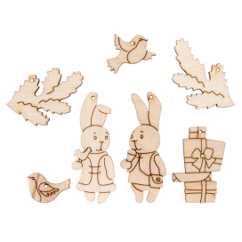 ВД-1135 Мини набор "Зайчики №2" фанера 4.5х3.3х0.3см "Атекс" г. Пермь