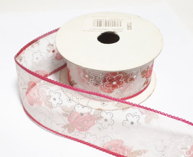 Тесьма SO-45.4,0.10 органза с рисуноком 9.1 м розовый "Атекс" г. Пермь