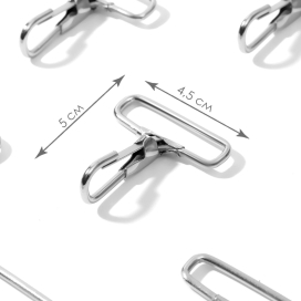 Карабин металлический 50 × 45 мм / 38 × 3 мм 10 шт под серебро "Атекс" г. Пермь