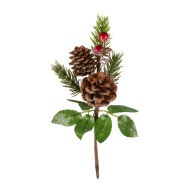 "Blumentag" VDD-51 Декоративные элементы 1 шт 17 см 01 веточка с ягодками и шишками "Атекс" г. Пермь