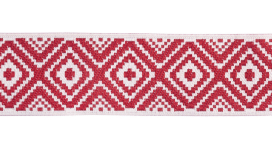 Лента жаккардовая 35 мм "Gamma" DBTRJ-97 10 м УЗОР красный/белый "Атекс" г. Пермь