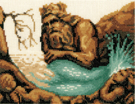 7-093 "Русалка в скалах" 20х15 см "Атекс" г. Пермь