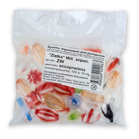 Бусины MIX акрил ZW 100 г ±10 г ассорти "Атекс" г. Пермь