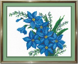 бисером БК-20 "Синие цветы" 25х20 см "Атекс" г. Пермь