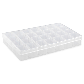 "Gamma" Органайзер пластиковый для бисера с ячейками 28 шт пластик ОМ-028 прозрачный "Атекс" г. Пермь