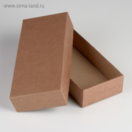 Коробка сборная без печати крышка-дно бурая без окна 24х11,5х4,5 см "Атекс" г. Пермь