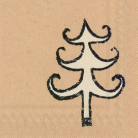 "IHR" Салфетки бумажные для декупажа, 25х25 см, IHR-C563000 "Елочка", крафт, упаковка 20 шт. СК "Атекс" г. Пермь