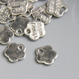 Подвеска металл "Handmade" под черное серебро 8мм 20 шт "Атекс" г. Пермь