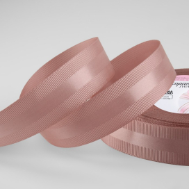 Лента репсовая/атласная 25 мм 18 ± 1 м пудровый "Атекс" г. Пермь