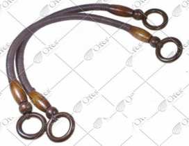 Ручки для сумки ДШ-005 дерево/шнур 480 мм коричневый "Атекс" г. Пермь