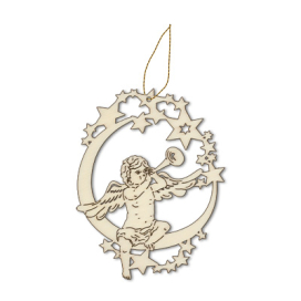 AD-009 "ангел-музыкант на луне" дерево "Атекс" г. Пермь