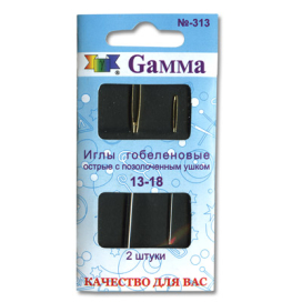 Иглы для шитья ручные "Gamma" N-313 гобеленовые №13-18 N-313 2 шт "Атекс" г. Пермь