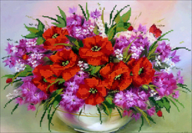 Ткань с рисунком "Мастерица"  для вышивание бисером А3 25х37см "Атекс" г. Пермь