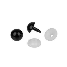 "HobbyBe" PGK-18F Глаза пластиковые с фиксатором d 18 мм 50 шт черный "Атекс" г. Пермь