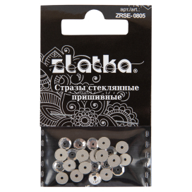 "Zlatka" ZRSE-0805 Crystal 5 мм стекло 24 шт в пакете с картонным еврослотом №01 белый (Crystal) "Атекс" г. Пермь