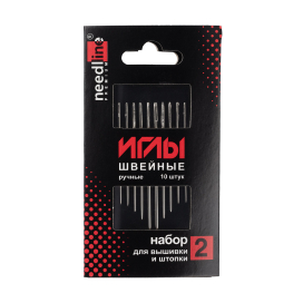 Иглы для шитья ручные ИЗ-200921 Набор игл швейных ручных №2  10 шт "Атекс" г. Пермь