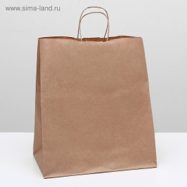 Пакет крафт без печати круглая ручка 32 х 18 х 37 см "Атекс" г. Пермь