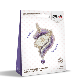 10-016 "Брошь. Фиолетовый единорог" 5.5 x 9.5 см "Атекс" г. Пермь