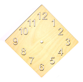 Заготовка для декорирования "Часы ромб" 15 см фанера "Атекс" г. Пермь