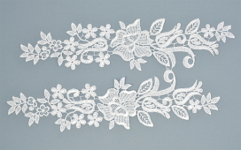 Аппликации пришивные (лейсы) арт.TBY.LC.03.1белый 30х7см 2 шт "Атекс" г. Пермь