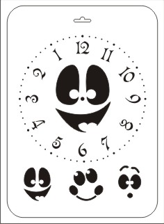 Трафарет пласт многораз, 22х31 см, "Циферблат смайлы" СК AH2800033 "Атекс" г. Пермь