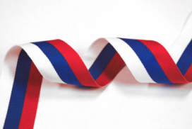 Лента "Триколор" 140024 24 мм 50 м белый/васильковый/красный "Атекс" г. Пермь