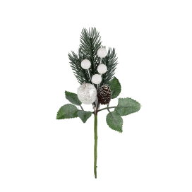 "Blumentag" VDD-22 Декоративные элементы 1 шт 20 см 01 еловая веточка с ягодами "Атекс" г. Пермь