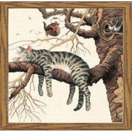 35087 "Кот на дереве" 28 x 28 см "Атекс" г. Пермь