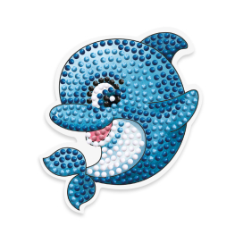 "ФРЕЯ" ALVM-051 Кристальная мозаика (алмазная вышивка) магнит "Дельфин" 8 х 9.5 см "Атекс" г. Пермь