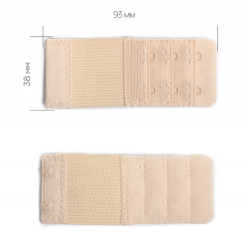 Удлинитель для бюстгальтера 2 крючка TBY.29429 3,8см бежевый 20шт "Атекс" г. Пермь