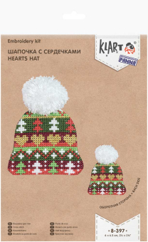 8-397 "Шапочка с сердечками" 6 х 6.5 см "Атекс" г. Пермь