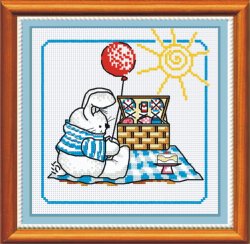 128 "Белый кролик. На пикнике" 18х18 см "Атекс" г. Пермь