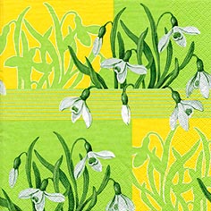 "Jet Papier" Салфетки бумажные для декупажа, 33х33 см, AH8289003 "Подснежники", упаковка 20 шт. СК "Атекс" г. Пермь