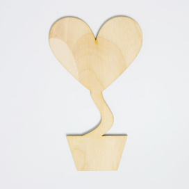 Заготовка для декорирования "Топиарий. Сердце" 10х6 см фанера 2шт "Атекс" г. Пермь