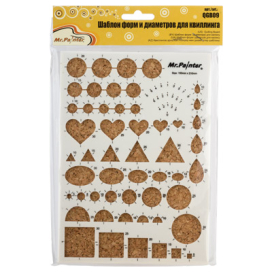 "Mr. Painter" Шаблон форм и диаметров для квиллинга QGB09 размер 150х210 мм "Атекс" г. Пермь