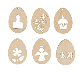 ВД-882 Набор яиц фанера 4 х 2.9 х 0.3 см 6 штук "Атекс" г. Пермь