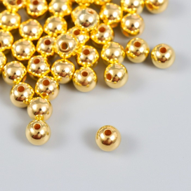 Бусины пластик d 8 мм "Золото" 20 гр  "Атекс" г. Пермь