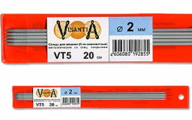 "Visantia" Спицы 5-ти компл. VT5 алюминий d 2,0 мм 20 см "Атекс" г. Пермь