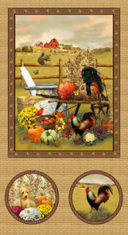 Ткань для пэчворка AUTUMN BOUNTY PANEL 4458 ФАСОВКА 60х110 см 145±5 г/кв.м 100\% хлопок "Атекс" г. Пермь