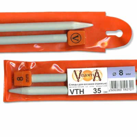 "Visantia" Спицы прямые VTH  d 8,0мм/35см 2шт со спец.покрытием "Атекс" г. Пермь