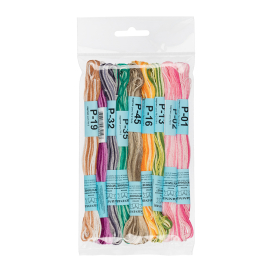 Нитки для вышивания "Gamma" набор мулине №11 меланж 100% хлопок 9 x 8 м ассорти "Атекс" г. Пермь