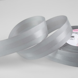 Лента репсовая/атласная 25 мм 18 ± 1 м светло-серый "Атекс" г. Пермь