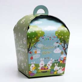 Пасхальная коробочка "Светлой Пасхи!", кролики, ромашки, 15 х 15 х 18 см "Атекс" г. Пермь