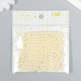 Бусины пластик под жемчуг d 6 мм 200 шт  "Атекс" г. Пермь