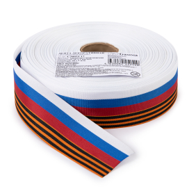 Лента "Российско-Георгиевская" С3801Г17 35 мм 50 м ± 2 м триколор+георгиевская "Атекс" г. Пермь