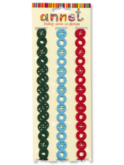 "Annet" Набор лент из фетра JFZ 1м х 3 цв "Атекс" г. Пермь